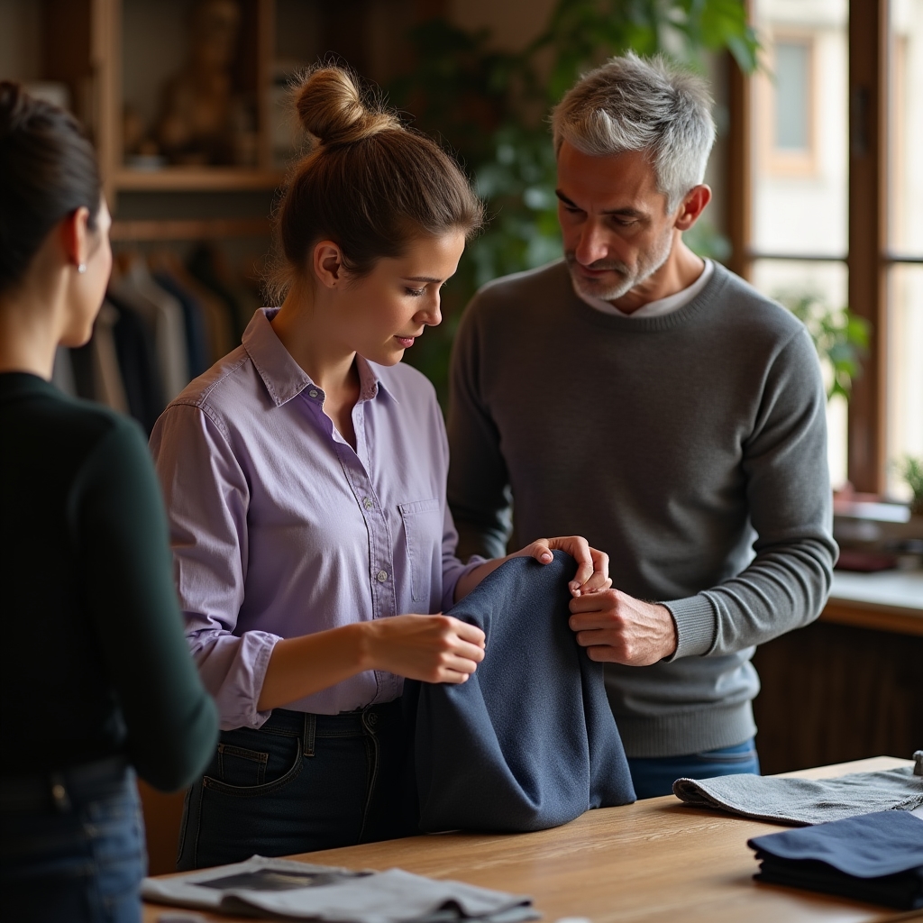 Consulenza con cliente presso il laboratorio Tessaron a Bari